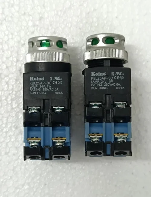 KOINO KBL25AP-3C LAMP 24V 1W 250VAC 6A CAP COLOR GREEN 2X LOT - Image 4
