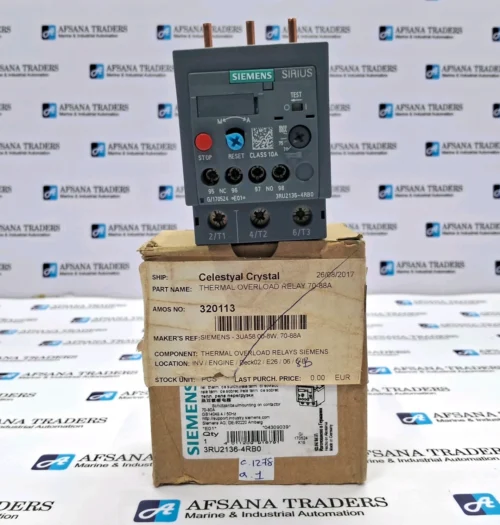 SIEMENS SIRIUS 3RU2136-4RB0 THERMAL OVERLOAD RELAY 70-80A