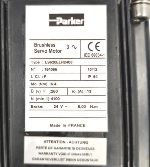 PARKER LS620ELR2408 BRUSHLESS SERVO MOTOR F3CS-A259-89, ATM60-A4A00S01,1061966 - Image 10