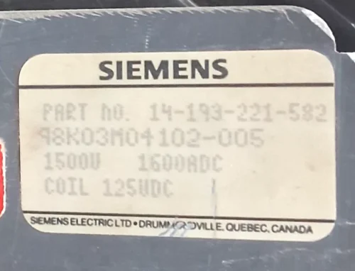 SIEMENS 14-192-221-582 CONTACTOR COIL 14-183-296-507 COIL 125VDC - Image 17