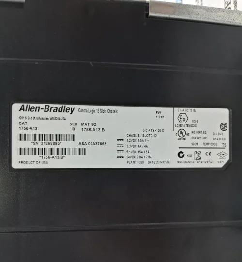 ALLEN-BRADLEY 1756-A13 SER B CONTROLLOGIX 13 SLOTS CHASSIS RACK - Image 8