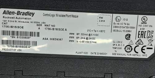 ALLEN BRADLEY 1756-IB16ISOE CONTROLLOGIX 16 ISOLATED POINT MODULE - Image 8
