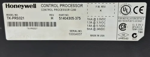 HONEYWELL TK-PRS021 REV H CONTROL PROCESSOR 51404305-375 - Image 8
