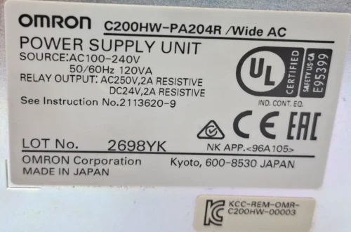 OMRON C200HW-PA204R /WIDE AC POWER SUPPLY UNIT PA204R - Image 7