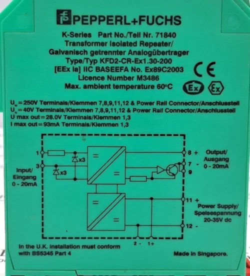 PEPPERL+FUCHS KFD2-CR-EX1.30-200 TRANSFORMER ISOLATED REPEATER 71840 - Image 8