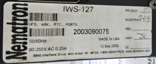 NEMATRON IWS-127 OPERATOR INTERFACE PANEL 5840 - Image 9
