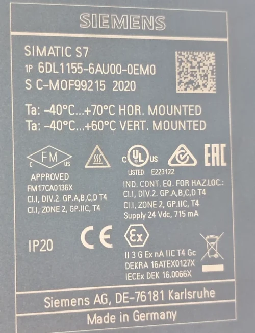 SIEMENS 6DL1155-6AU00-0EM0 PROFINET INTERFACE MODULE SIMATIC ET 200SP HA - Image 9