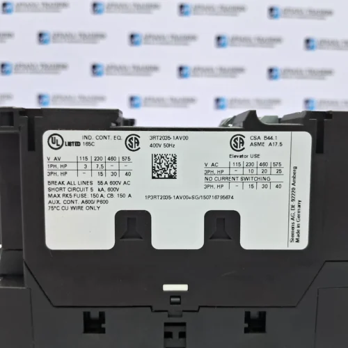 SIEMENS SIRIUS 3RT2035-1AV00 CONTACTOR 400V 50HZ - Image 9