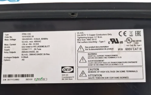 DEIF PPM-3 DG PROTECTION AND POWER MANAGEMENT COMPLETE SET - Image 14