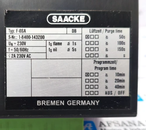 SAACKE F-OSA BURNER PROGRAM CONTROLLER - Image 7
