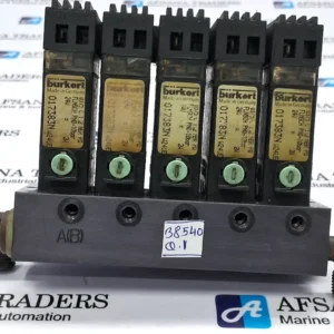 0375 C 1,2 NBR PA, 017383N W24UE BURKERT SOLENOID VALVES MOUNTED ON MANIFOLD